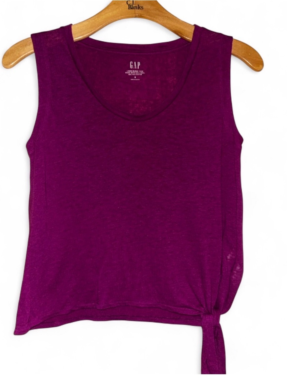 GAP Women's linen blend Tie-Hem Tank Top